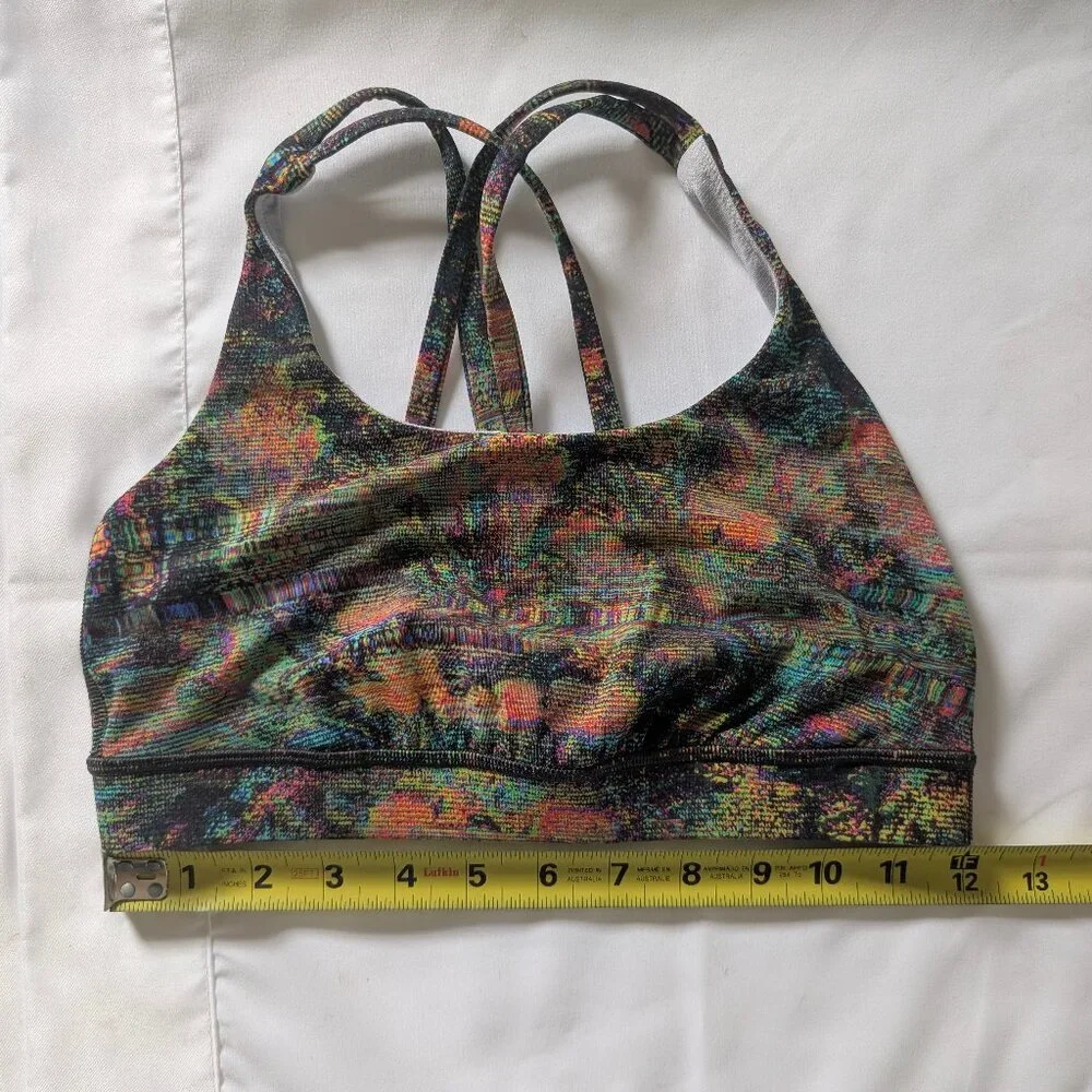 EUC Lululemon Energy Bra Glitch Tapestry Starlight Multi Women's 6 Small sports - Picture 8 of 9